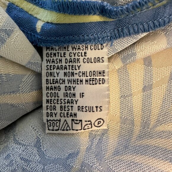 Tommy Bahama Mens Silk Blue Tropical Floral Short Sleeve Button-Down Shirt S - Picture 10 of 12